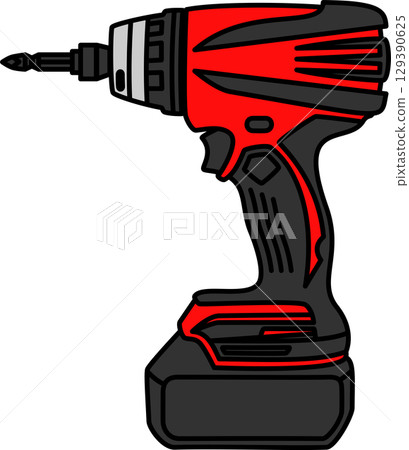 電動工具衝擊起子，黑色和紅色 129390625