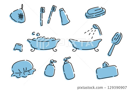 手繪可愛沐浴材質套裝 129390907