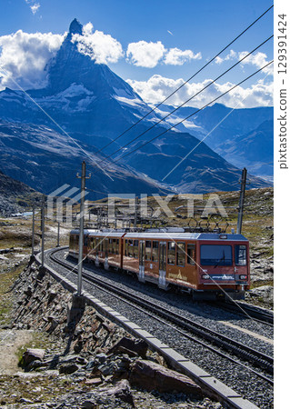 Gornergrat railway and Matterhorn Gornergrat railway and Matterhorn 129391424