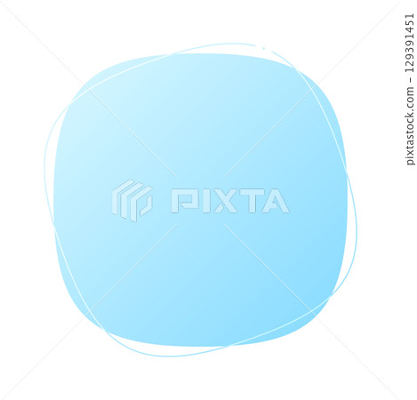 Simple and Abstract Light Blue Gradient Super Ellipse and Lines - Stylish Frame and Decoration Blob 129391451