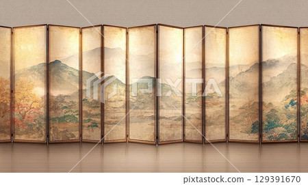 Beautiful folding screen image 03 129391670