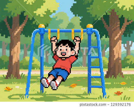 男孩玩玩具 129392176