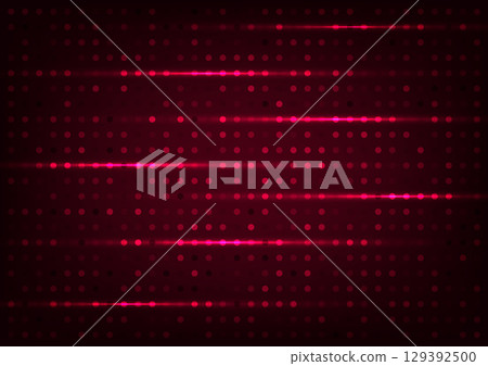 Red dot pattern tech light line background Red dot pattern tech light line background 129392500