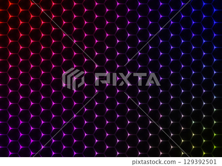 Hexagon tech net light purple pattern background Hexagon tech net light purple pattern background 129392501