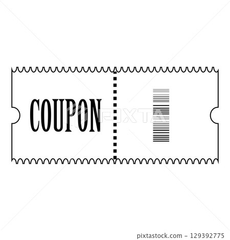 Black and White Coupon and Discount Ticket Outline Vector Black and White Coupon and Discount Ticket Outline Vector 129392775
