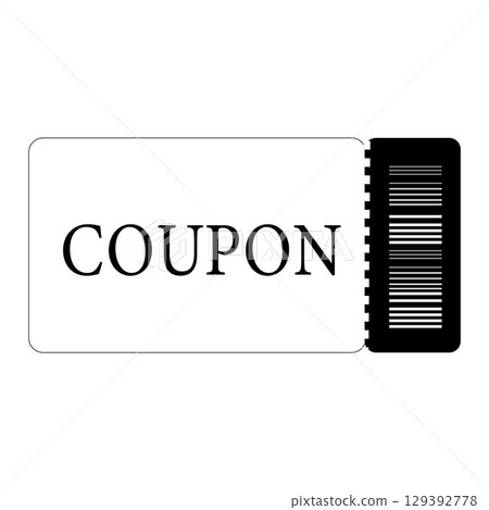 Black and White Coupon and Discount Ticket Outline Vector Black and White Coupon and Discount Ticket Outline Vector 129392778
