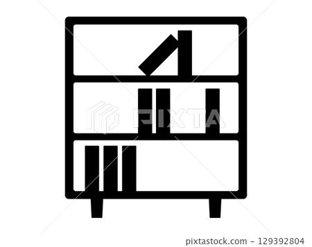 書架圖示單色 書架圖示單色 129392804