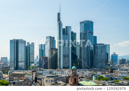 Frankfurt am Main Downtown City Skyline. Hesse, Germany 129392976
