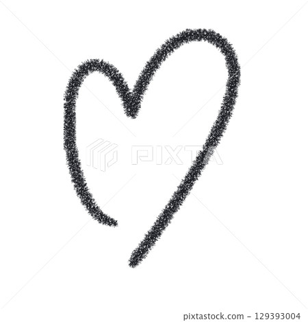 Heart drawn by hand with crayon 129393004