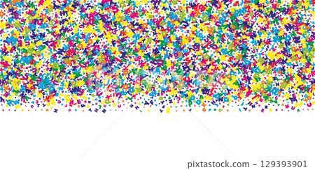 Flying latin letters. Colorful childish scattered charachters of English alphabet. Foreign languages study concept. Back to school banner . Flying latin letters. Colorful childish scattered charachters of English alphabet. Foreign languages study concept. Back to school banner . 129393901