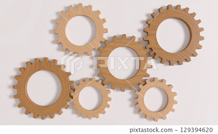 Gears made of different materials and shapes, such as wood, glass, and metal Gears made of different materials and shapes, such as wood, glass, and metal 129394620