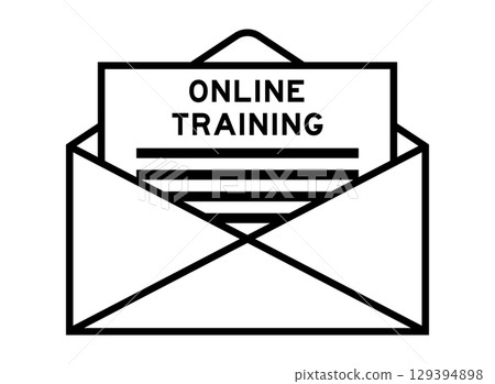 Envelope and letter sign with word online training as the headline Envelope and letter sign with word online training as the headline 129394898