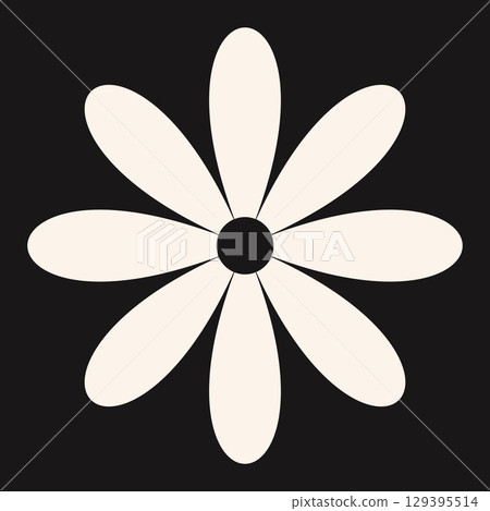 Modern abstract flower with crisp lines and a subtle retro tone. A refined design element that brings elegance to floral themes. Modern abstract flower with crisp lines and a subtle retro tone. A refined design element that brings elegance to floral themes. 129395514