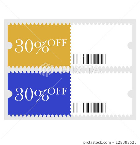 Coupon icons. Sale Voucher Coupon. Discount Coupons Tickets Card. Coupon for web design. Tag label, sale banner with discount coupon. Vector gift voucher vector illustration. 129395523