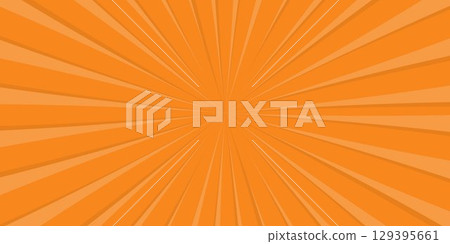 A template for cartoon comics with orange radial rays. 129395661