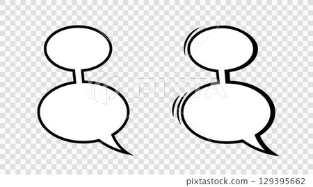 Retro comic book style speech bubbles on a transparent background. Retro comic book style speech bubbles on a transparent background. 129395662