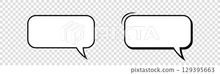 A speech bubble or elements of cartoon design, comics, highlighted on a transparent background 129395663