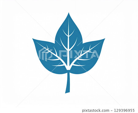 Leaf icon in flat design. AI-generated image. 129396955