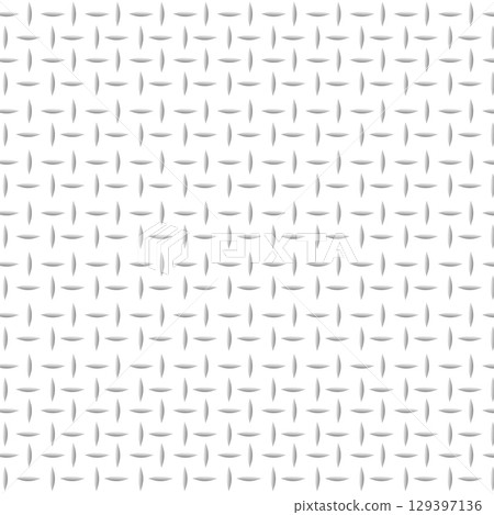 Diamond plate steel sheet metallic silver shiny surface background. Industrial-themed graphics. Texture aluminum or iron. 129397136