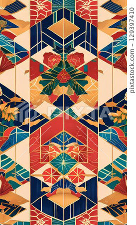 Background material_Japanese pattern 129397410