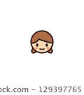 paper sticker on white background girl 129397765