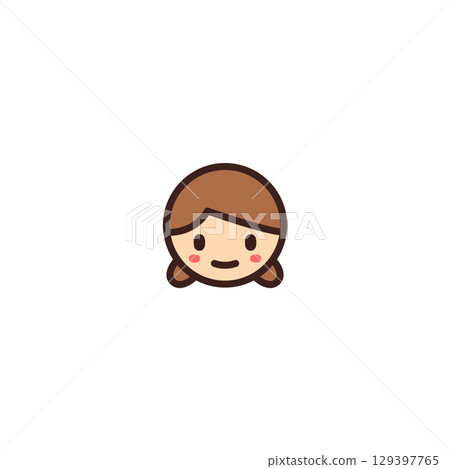 paper sticker on white background girl 129397765