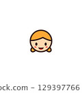 paper sticker on white background girl 129397766