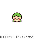 paper sticker on white background girl 129397768
