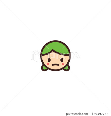 paper sticker on white background girl 129397768