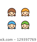 paper sticker on white background girl 129397769