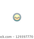 paper sticker on white background girl 129397770