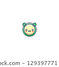 paper sticker on white background girl 129397771