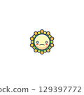 paper sticker on white background girl 129397772