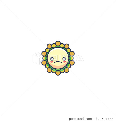paper sticker on white background girl 129397772