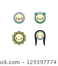 paper sticker on white background girl 129397774