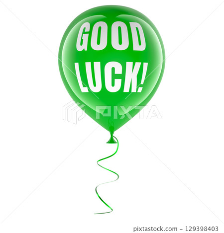 Good Luck, green balloon. 3D rendering 129398403