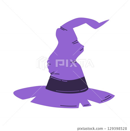 Halloween Witch hat isolated on white background. Vector illustration. Halloween Witch hat isolated on white background. Vector illustration. 129398528