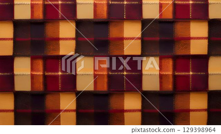 Background material_Autumn checkered pattern 129398964