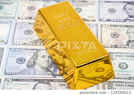 Dollar Gold Bar Dollar Gold Bar 129399013