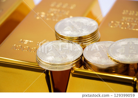 Cryptocurrency Gold Bars Cryptocurrency Gold Bars 129399059