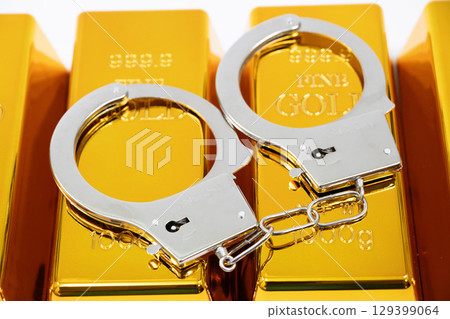 Handcuffs Gold Bar 129399064