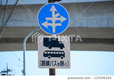 神奈川縣橫濱市港南區縣道22號線與環狀2號交叉口的路標 129399104