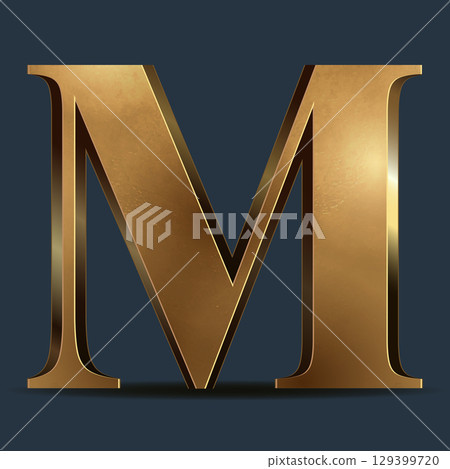 Luxury golden 3D figure on dark blue. Elegant letter for logo design. Premium 3D metallic alphabet for birthday, competition result, calendars, postcards or any advertising Luxury golden 3D figure on dark blue. Elegant letter for logo design. Premium 3D metallic alphabet for birthday, competition result, calendars, postcards or any advertising 129399720