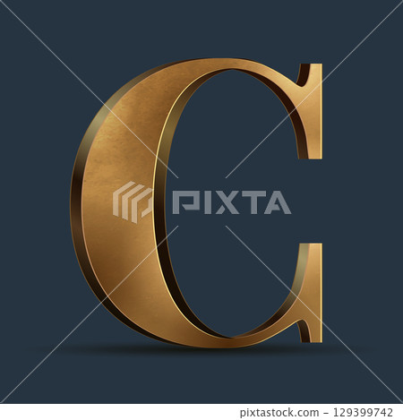 Luxury golden 3D letter on dark blue. Elegant element for design. Premium 3D metallic numeral for birthday, competition result, calendars, postcards or any advertising Luxury golden 3D letter on dark blue. Elegant element for design. Premium 3D metallic numeral for birthday, competition result, calendars, postcards or any advertising 129399742