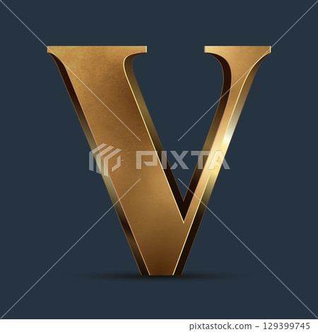 Luxury golden 3D letter on dark blue. Elegant element for design. Premium 3D metallic numeral for birthday, competition result, calendars, postcards or any advertising Luxury golden 3D letter on dark blue. Elegant element for design. Premium 3D metallic numeral for birthday, competition result, calendars, postcards or any advertising 129399745