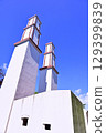 Nakaminato Reverberatory Furnace shining against the blue sky 129399839