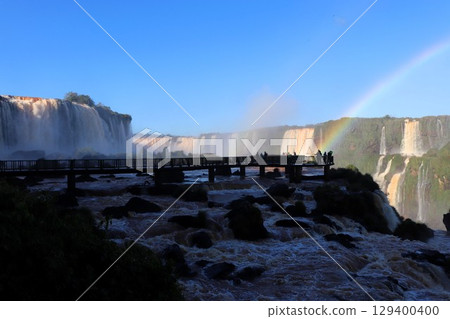 Iguazu Falls, Devil's Throat with a Rainbow, World Heritage Site, Brazilian Side, Brazil, South America 129400400