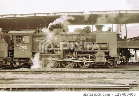 1969 Steam Locomotive 9600, Kutchan Locomotive Depot, Hakodate Main Line, Hokkaido, Archive Photograph 129400406