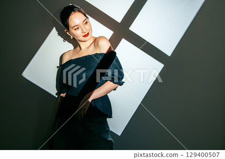 woman in beautiful dress 129400507