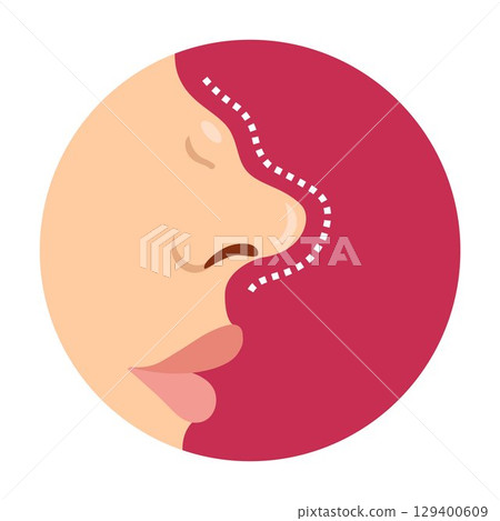 humped nose. plastic surgery of woman on nose. humped nose. plastic surgery of woman on nose. 129400609